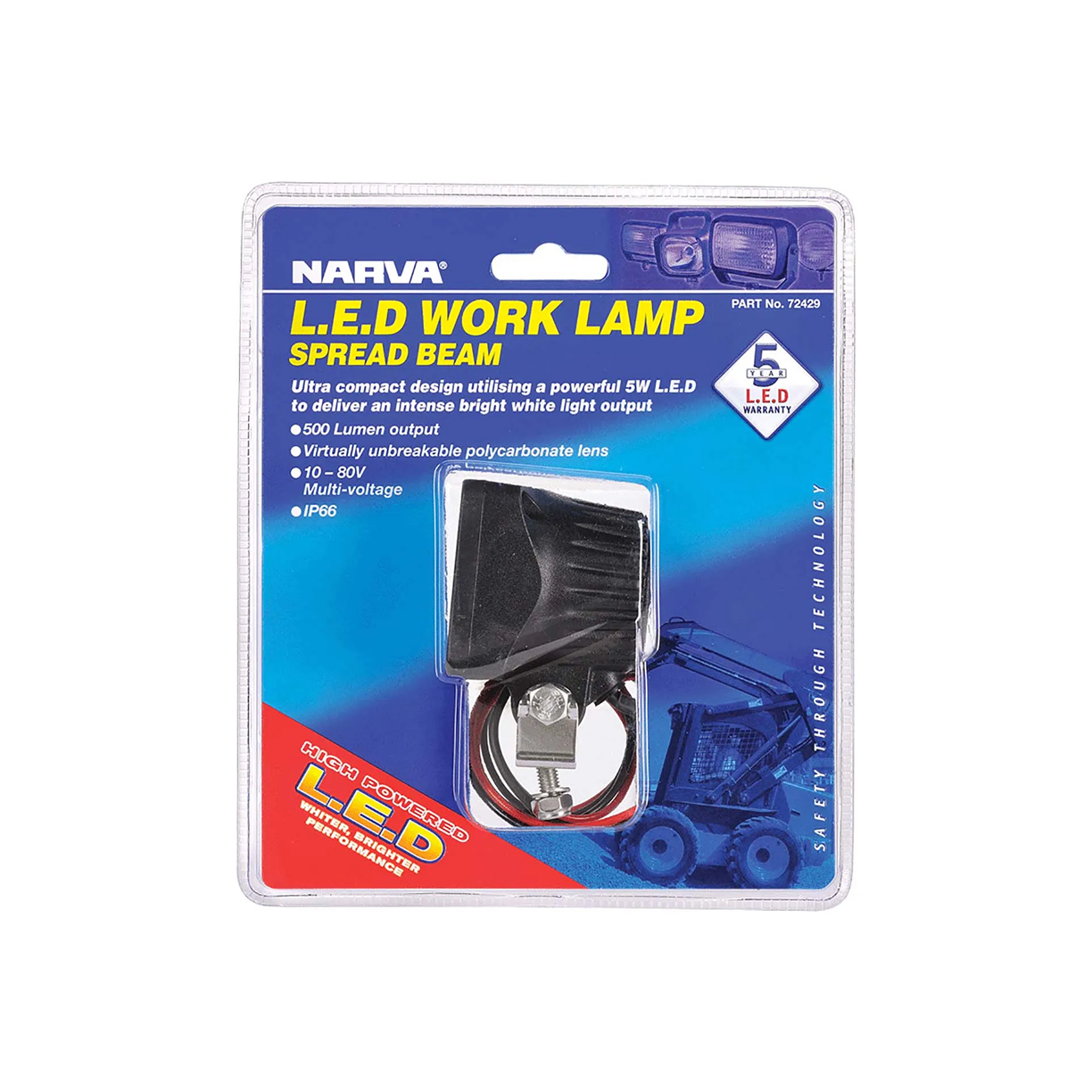 Work Lamp, Narva, LED Spread Beam, 10-80v - Each