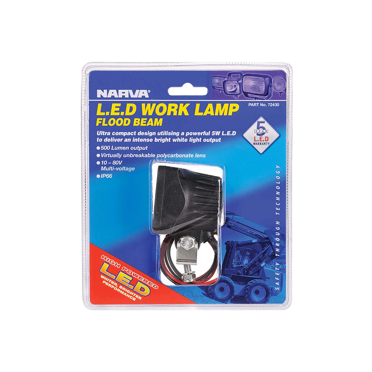 Work Lamp, Narva, LED Flood Beam, 10-80v - Each