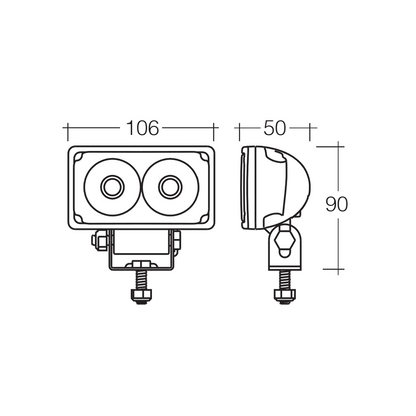 Work Lamp, Narva, LED Spread beam, 9-64v - Each