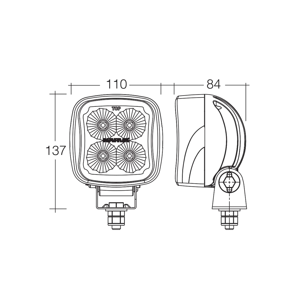 Work Lamp, Narva, LED Flood Beam, 4000 Lumens, 9-64v - Each