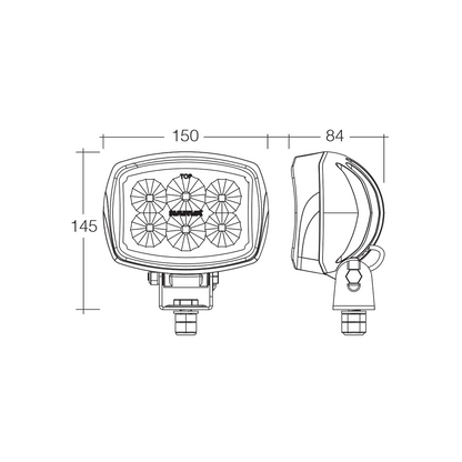 Work Lamp, Narva, LED Flood Beam, 9-64v - Each