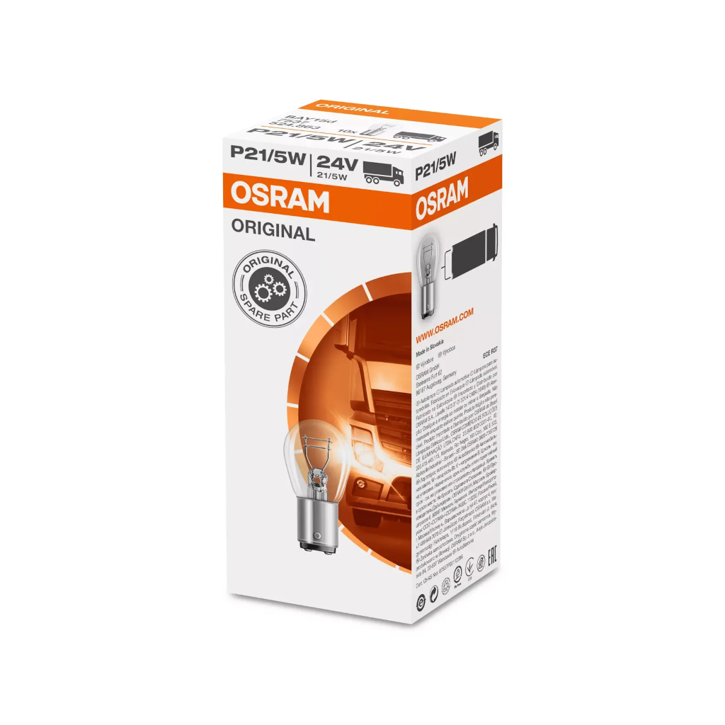 Globe, Osram, Bayonet Globe, BAY15d, 24v, 21/5w - 10 Pack