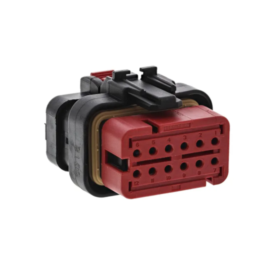 Connector, Ampseal 16, Male, Red, Crimp Termination, 12 Way - Each