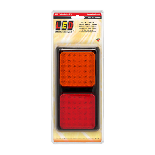 Combination Lamp, LED Autolamps, 80 Double Series, LED, Stop/Tail/Indicator, Red/Amber, 12-24v - Each