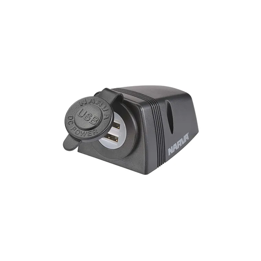 Accessory Socket, Narva, USB Socket, Dual Heavy Duty Surface Mount - Each