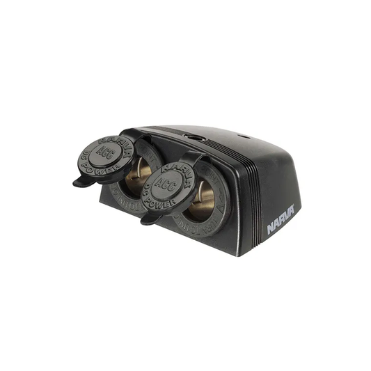 Accessory Socket, Narva, Heavy Duty Surface Mount, Twin - Each