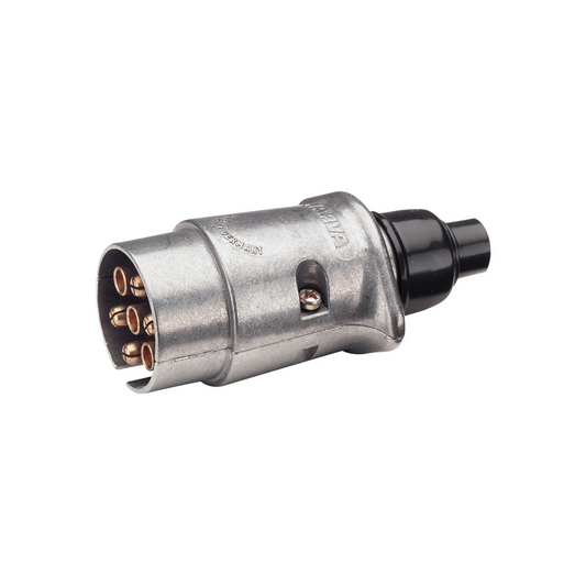 Trailer Plug, 7 Pin Large Round, Metal - Each