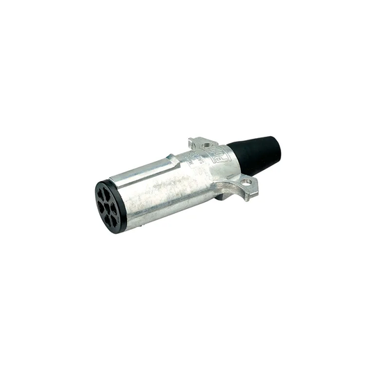 Trailer Plug, Narva, 7 Pin Heavy Duty, Metal, Internal Weatherbeater, Rubber Boot - Each
