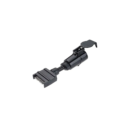 Trailer Plug Adaptor, Narva, 7 Pin Flat Socket to 7 Pin Large Round Plug - Each