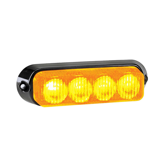 Warning Light, Narva, High Powered 4 LEDs, 12/24v, Amber - Each