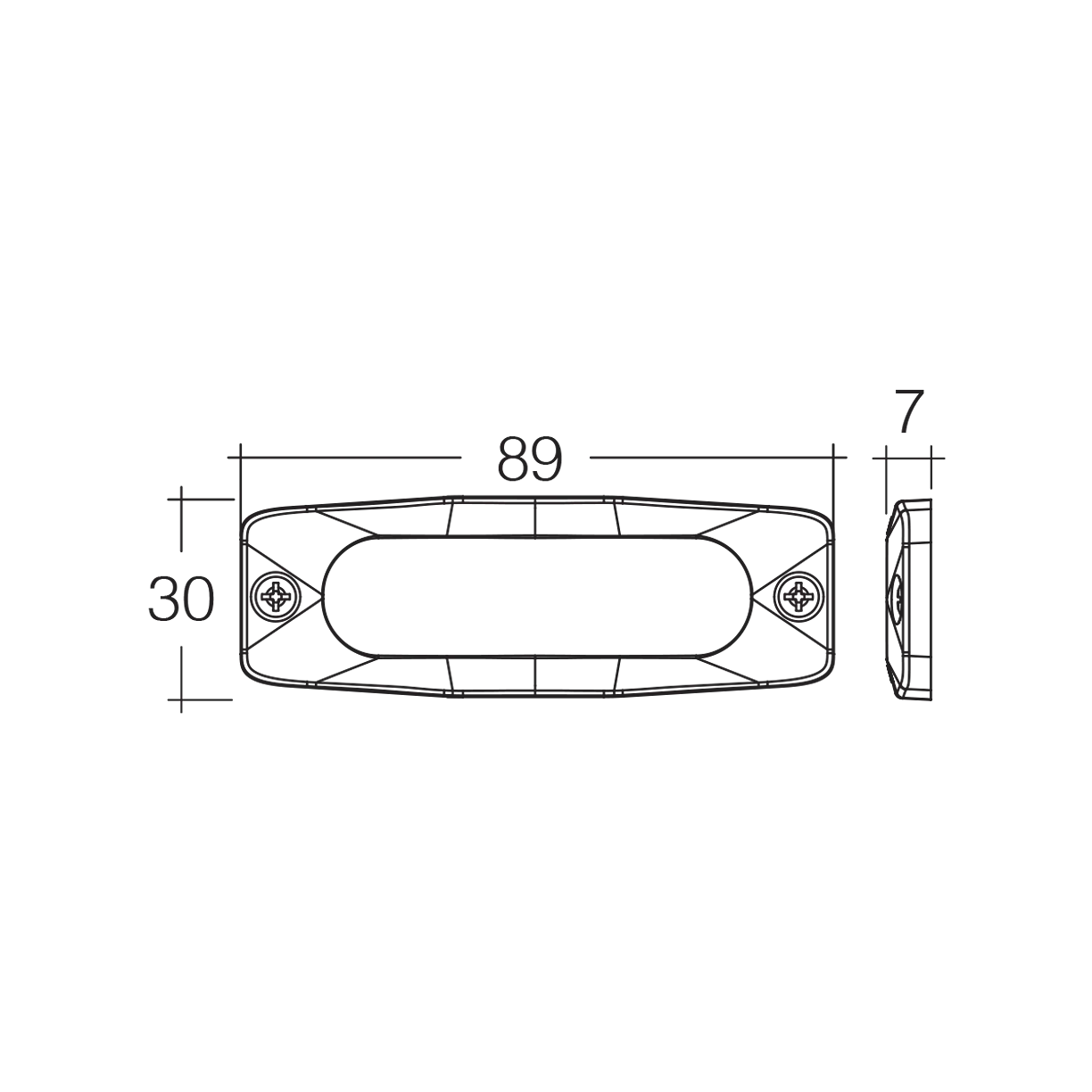 Warning Light, Narva, Low Profile High Powered 3 LEDs, 12/24v, Amber - Each