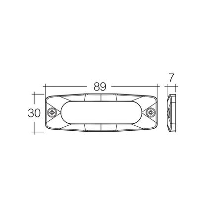 Warning Light, Narva, Low Profile High Powered 3 LEDs, 12/24v, Amber - Each