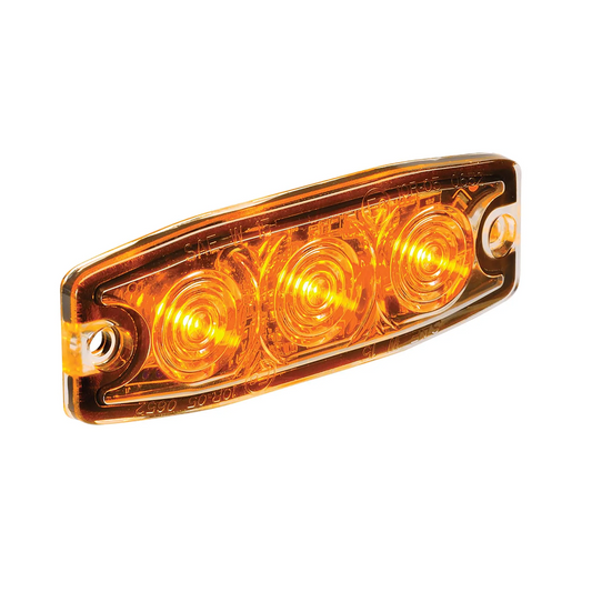 Warning Light, Narva, Low Profile High Powered 3 LEDs, 12/24v, Amber - Each