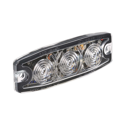 Warning Light, Narva, Low Profile High Powered 3 LEDs, 12/24v, Amber - Each