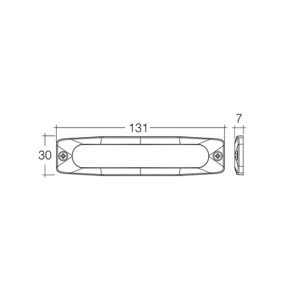 Warning Light, Narva, Slimline Low Profile, 6 LED, 12/24v, Blue - Each