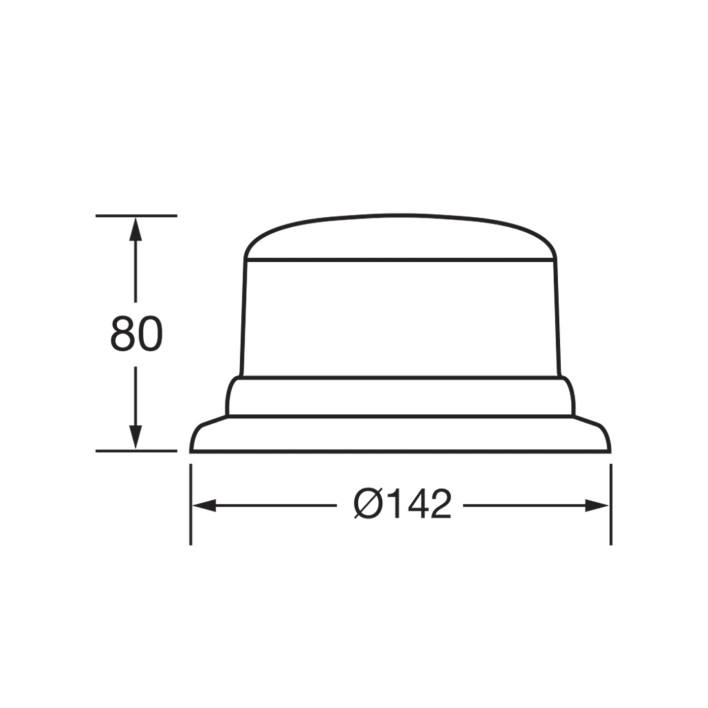 Strobe/Rotator Light, Narva, Eurotech Low Profile LED, Flange Base, 12/24v, Amber - Each