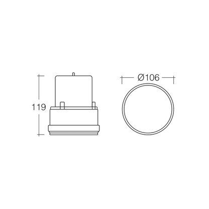 Battery Beacon, Narva, Sentry LED, Magnetic Base, Amber - Each