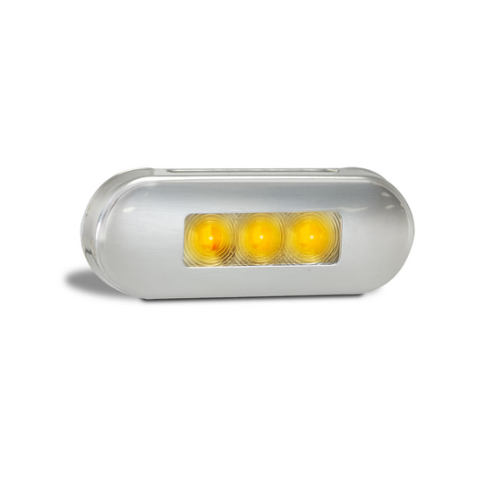 Marker Lamp, LED Autolamps, 86 Series, LED, Side Marker, Amber, Clear Lens, Steel Bezel, 12-24v - Each
