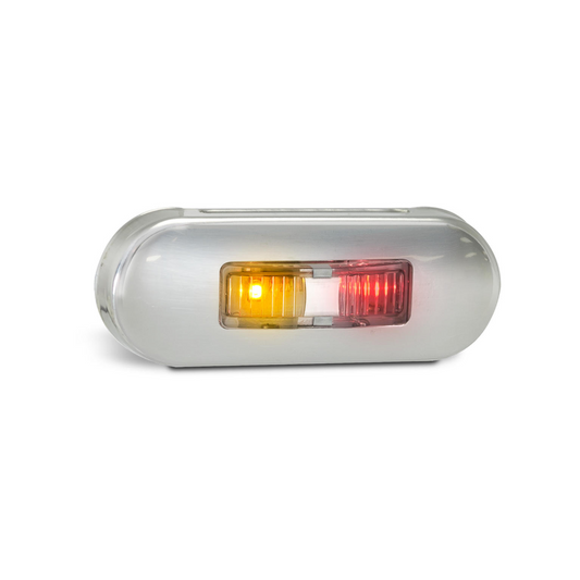 Marker Lamp, LED Autolamps, 86 Series, LED, Side Marker, Red/Amber, Clear Lens, Steel Bezel, 12-24v - Each