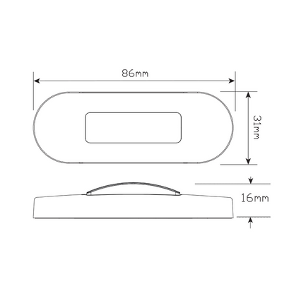 Marker Lamp, LED Autolamps, 86 Series, LED, Side Marker, Red/Amber, Clear Lens, Steel Bezel, 12-24v - Each