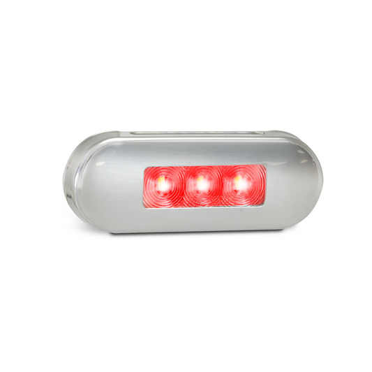 Marker Lamp, LED Autolamps, 86 Series, LED, Rear Marker, Red, Clear Lens, Steel Bezel, 12/24v - Each