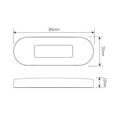 Marker Lamp, LED Autolamps, 86 Series, LED, Side Marker, Amber, Clear Lens, Steel Bezel, 12-24v - Each