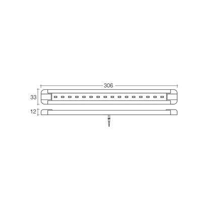 Strip Lamp, Narva, High Powered LED, 9-33v, 306mm - Each