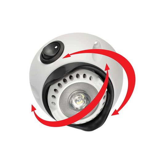 Interior Swivel Lamp, Narva, LED, Off/On Switch, White, 10-30v, 1w - Each
