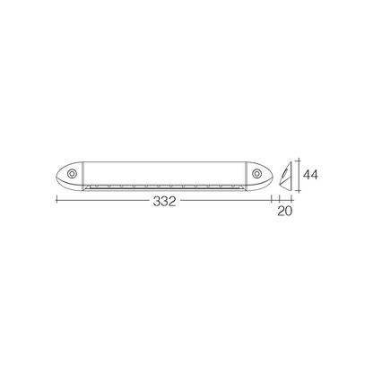 Light, Narva, Awning Lamp, LED, Silver Finish, 12-24v, 332mm