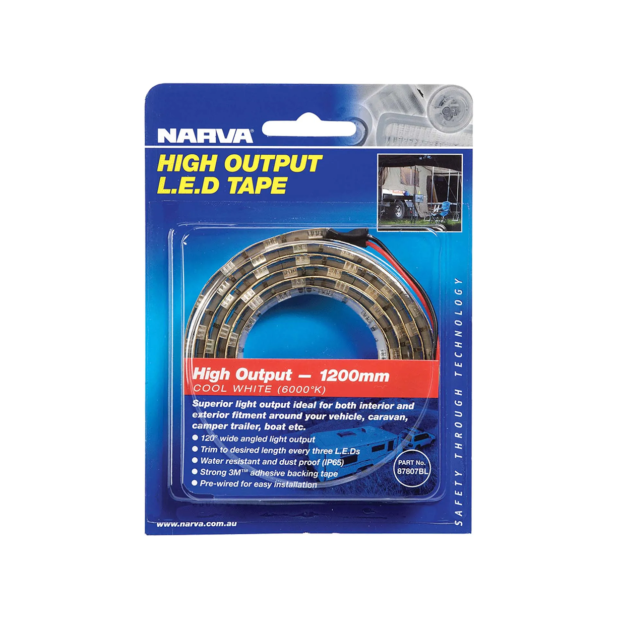 LED Tape, Narva, High Output, 12v, 600mm, Cool White - 10 Pack