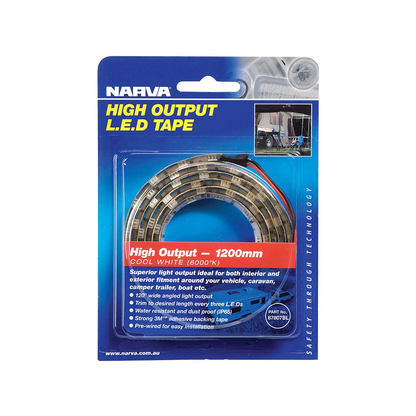 LED Tape, Narva, High Output, 12v, 600mm, Cool White - 10 Pack