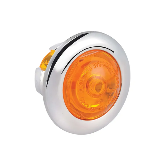 Light, Narva, LED, Model 2 Side Marker Lamp, Amber, Chrome Grommet, 9-33v - Each