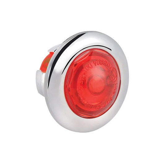 Light, Narva, LED, Model 2 Side Marker Lamp, Red, Chrome Grommet, 9-33v - Each