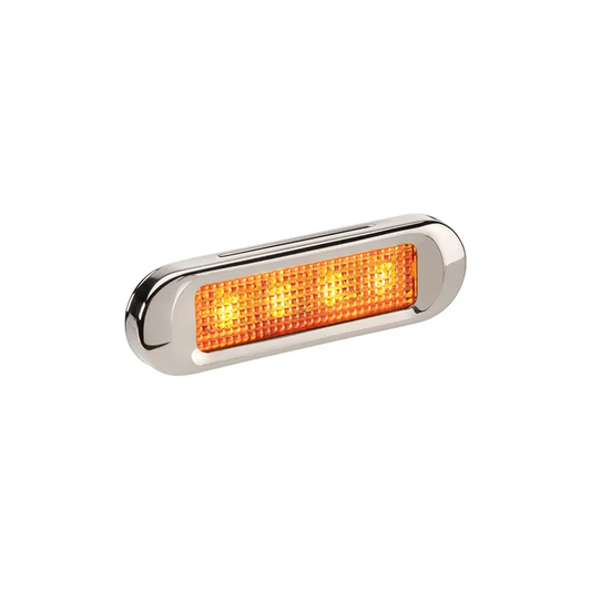 Light, Narva, Front End Outline, Marker Lamp, LED, 10-30v, Amber, Steel Cover - Each