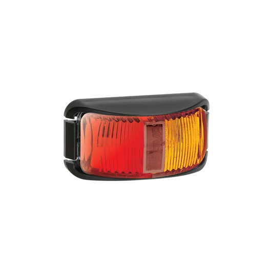 Side Marker Lamp, Narva, LED, 0.5m Cable, Deflector Base, 9-33v, Red/Amber, Black Base - Each