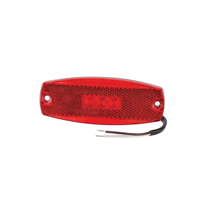 Rear End Outline Marker Lamp, Narva, LED, In-Built Retro Reflector, 0.5m Cable, 9-33v, Red - Each