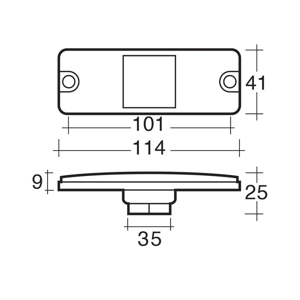 Rear End Outline Marker Lamp, Narva, LED, In-Built Retro Reflector, 10-30v, Red - Each
