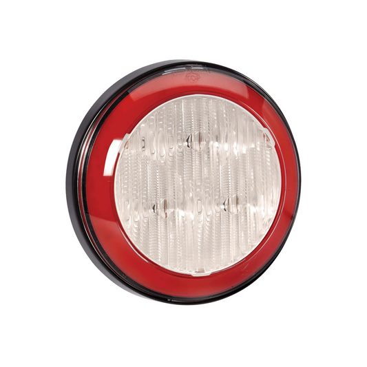 Rear Direction Indicator Lamp, Narva, Model 43, LED Tail Ring, 0.5m Sheathed Cable, Black Base, 9-33v, Amber - Each