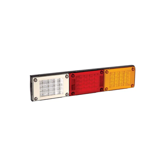 Reverse/Rear Stop/Tail, Direction Indicator Lamps, Narva, Horizontal LED, 0.5m Cable, Black Housing, Security Caps, 9-33v, White/Red/Amber - Each