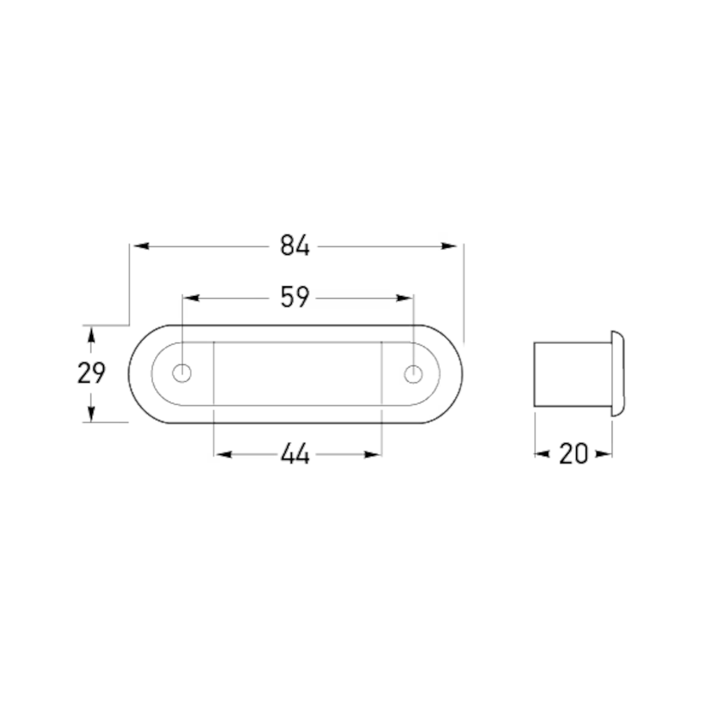Interior Lamp, Hella, LED Courtesy Lamp Wide Rim, 12v, 0.4w, Amber - Each