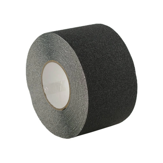 Anti-Slip Tape (Non-Slip), Mineral Particles with Adhesive Backing, Black, 100mm - 18m Roll
