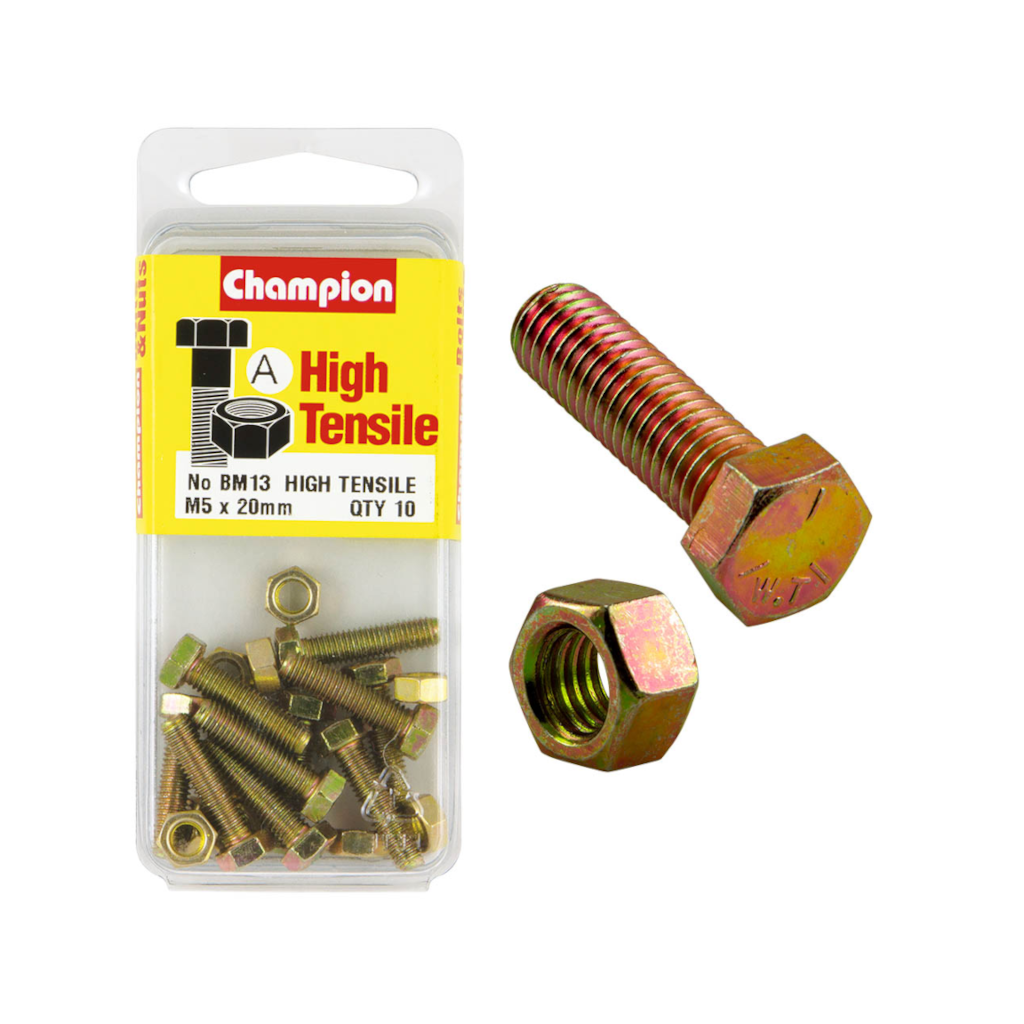 Set Screw, Champion, Hex Head, Grade 8.8, M5 x 20mm - 10 Pack