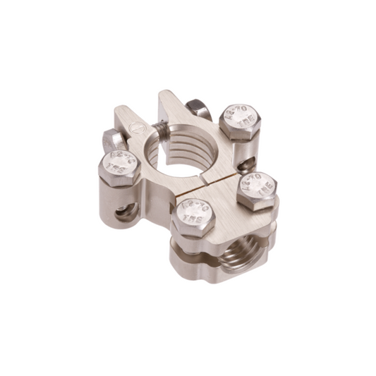 Battery Terminal, Saddle Type Dual Auxiliary, Satin Forged, Positive - Each