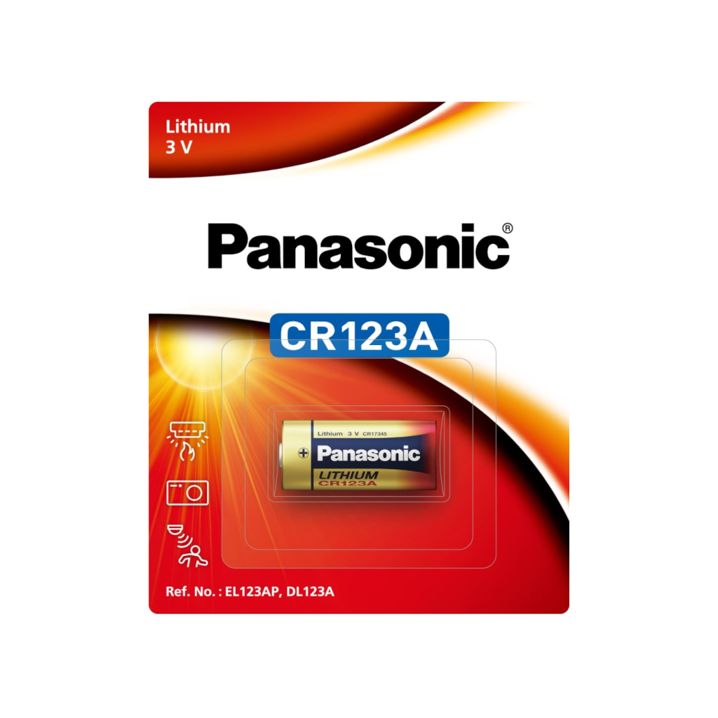 Battery, Panasonic, Lithium, 3v, Size CR123A - Each