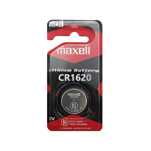 Battery, Maxell, Lithium, 3v, Size CR1620 - Each