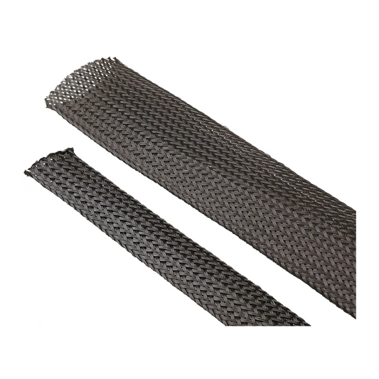 Braided Sleeve, Flexible Black Poly, Heat Resistant, 3-7mm - 10m Pack