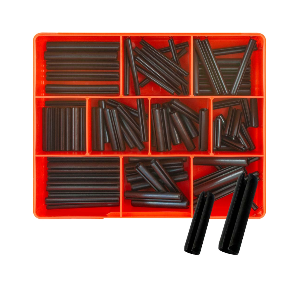 Roll Pin Assortment Kit, Champion, Imperial, Large Sizes, High Carbon Spring Steel, 12 Sizes - Each