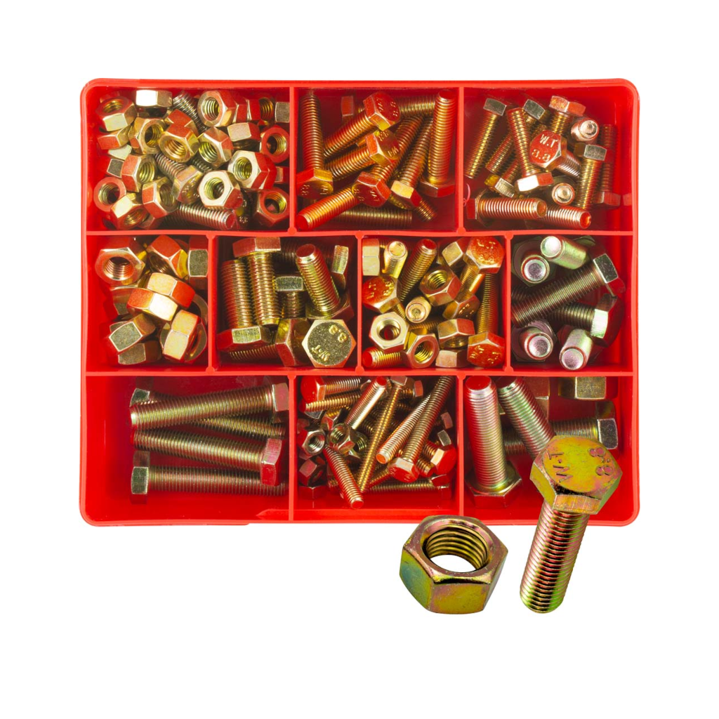 ISO & Fine Pitch Set Screw & Nuts Assortment Kit, Champion, Metric, High Tensile GR8.8, 9 Sizes - 139 Pieces