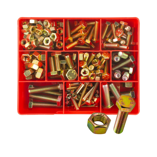 ISO & Fine Pitch Set Screw & Nuts Assortment Kit, Champion, Metric, High Tensile GR8.8, 9 Sizes - 139 Pieces