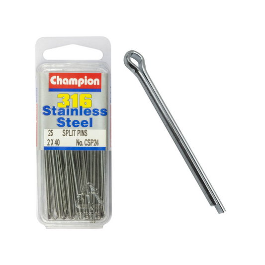 Split Pins, Champion, Stainless Steel, 2.0 x 40.0mm - 25 Pack